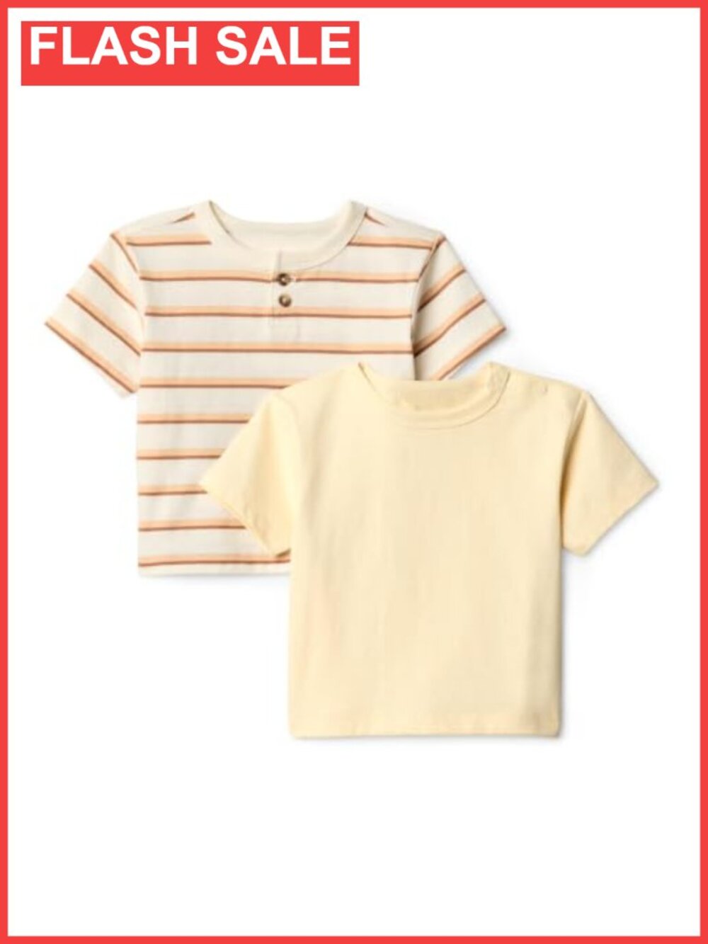 Baby Boys 2-Pack Cotton Crewneck T-Shirts Shoulder Snap